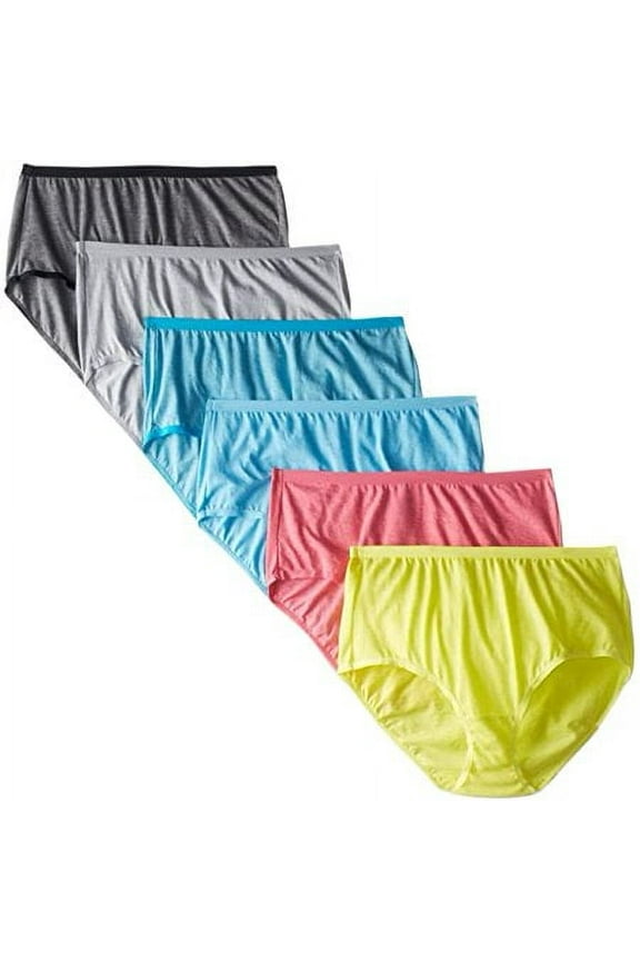 Fruit of The Loom Women's Plus Size Fit for Me Brief Panties (Pack of 5) Feel The Nakedness, 6X-Large (13)