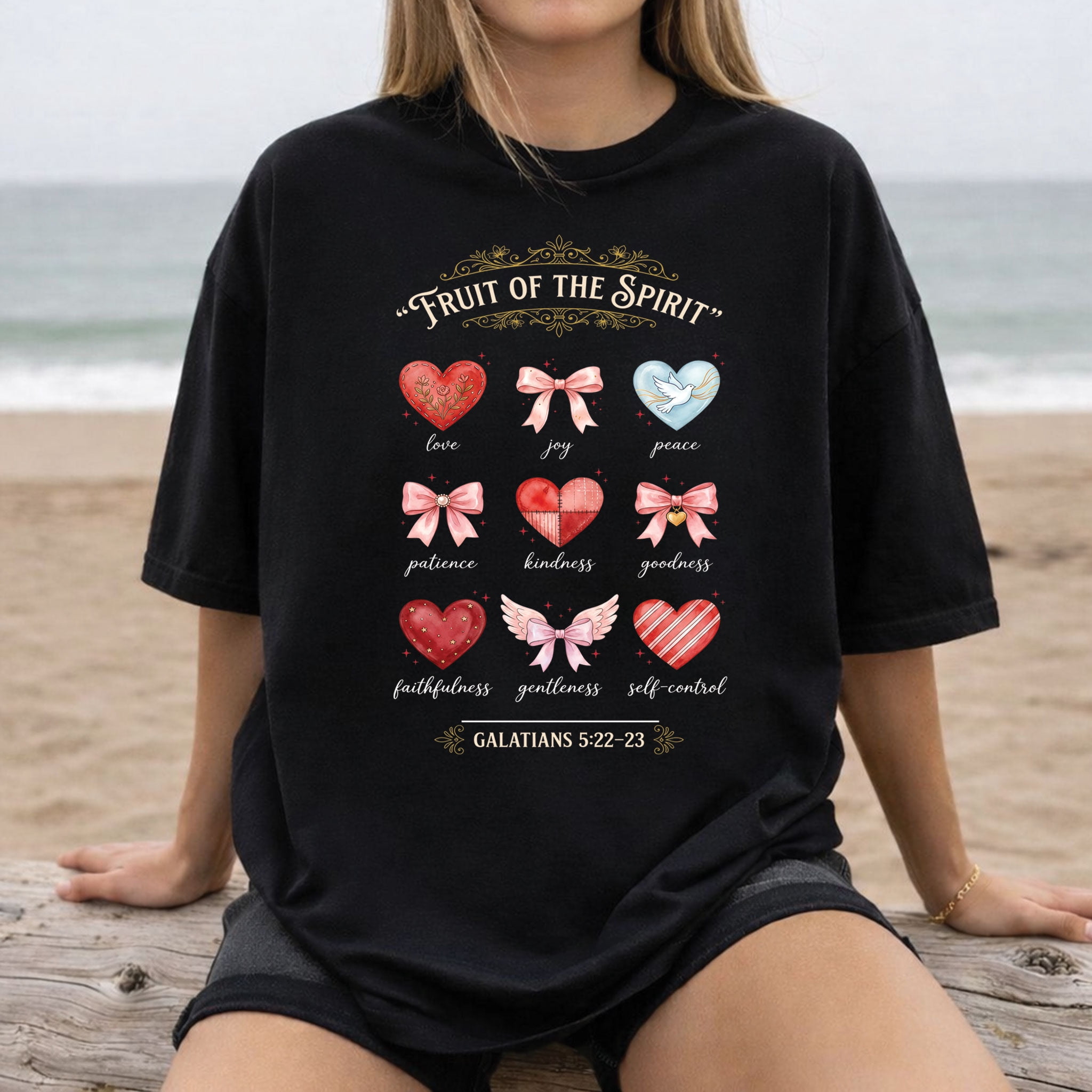 Fruit of The Spirit Christian Hearts Galatians 522-23 T-Shirt - Walmart.com
