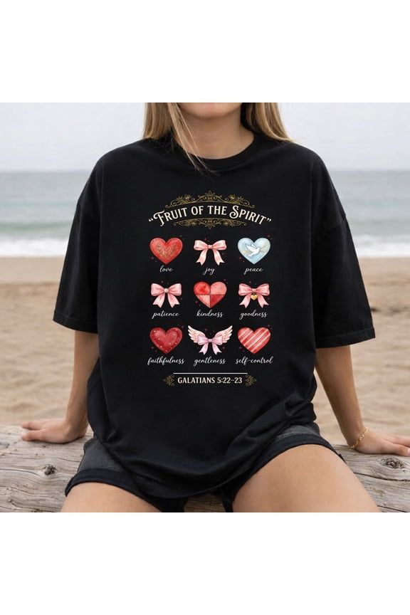 Fruit of The Spirit Christian Hearts Galatians 522-23 T-Shirt