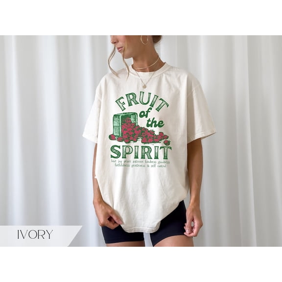 Fruit of The Spirit Christian Shirt, Retro Strawberry Graphic Tee, Trendy Faith Apparel Summer Shirt, Aesthetic Bible Verse Tshirt Gift