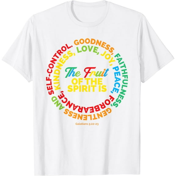 Fruit of The Spirit Christian T-Shirt100% pure cotton white short-sleeved T-shirts for men and women