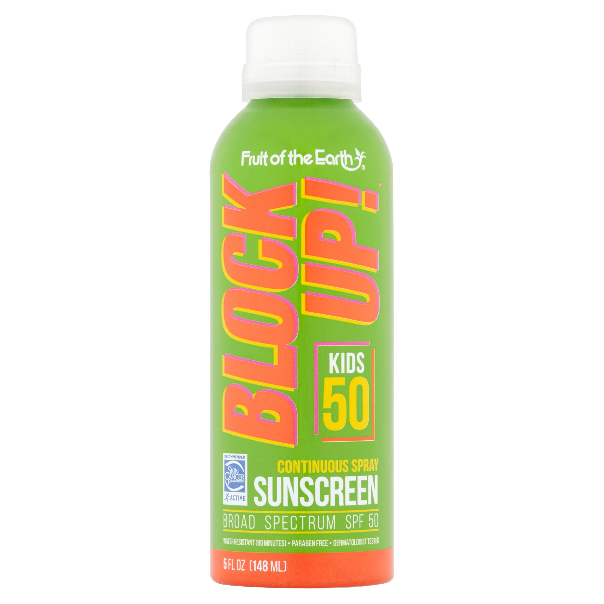 Fruit of the Earth Block Up! Kids 50 Sunscreen Continuous Spray Broad