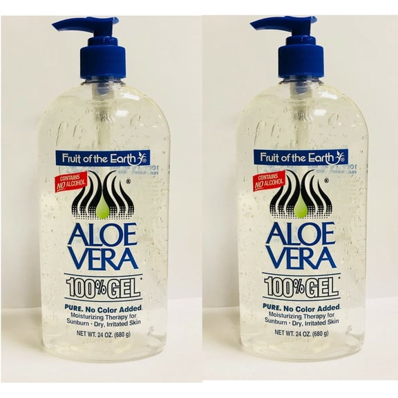 Fruit of the Earth New Aloe Vera 100% Pure Gel 24 oz. / 680g (Pack of 2)