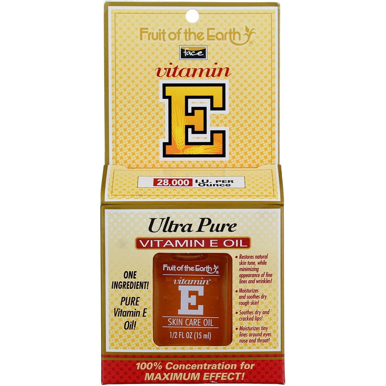 Fruit Of The Earth Vitamin E Skin Care Oil, Unscented, 0.5 oz (3 pack) (Bundle)