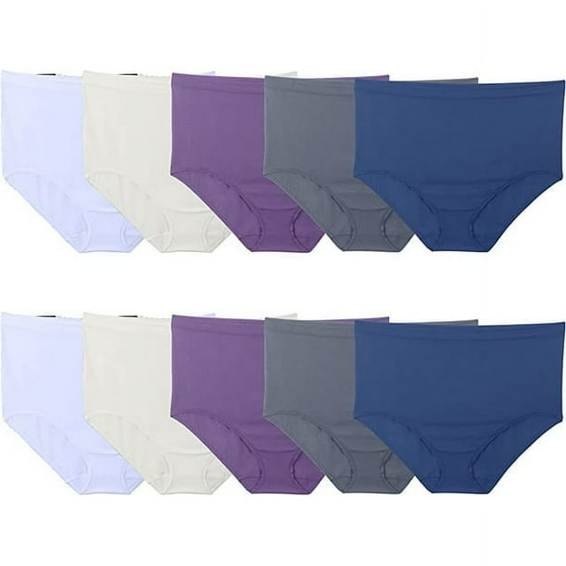 Fruit of the Loom 10 Pack Womens No Show Seamless Underwear, Amazing