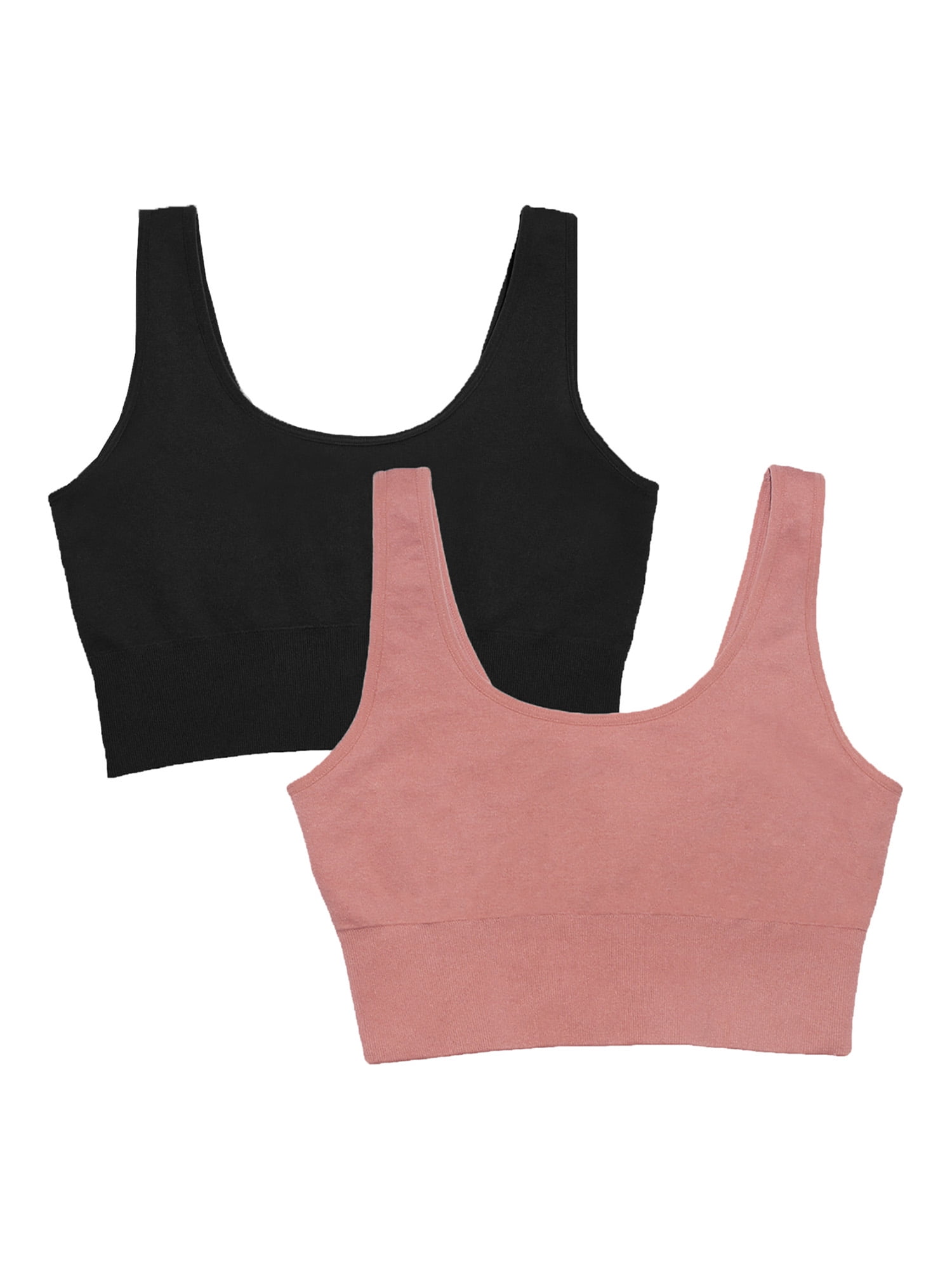 Fruit of The Loom 2 Pack Seamless Comfy Longline Bra Sizes S to 4X Style Ft989 Women s Size XXL Pink