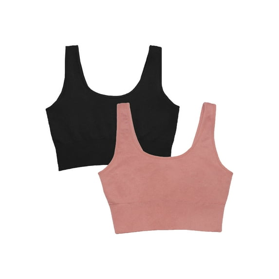Fruit of the Loom Women's Seamless Comfy Longline Back Smoothing Bra, 2-Pack, Style FT989, Sizes S to 4X