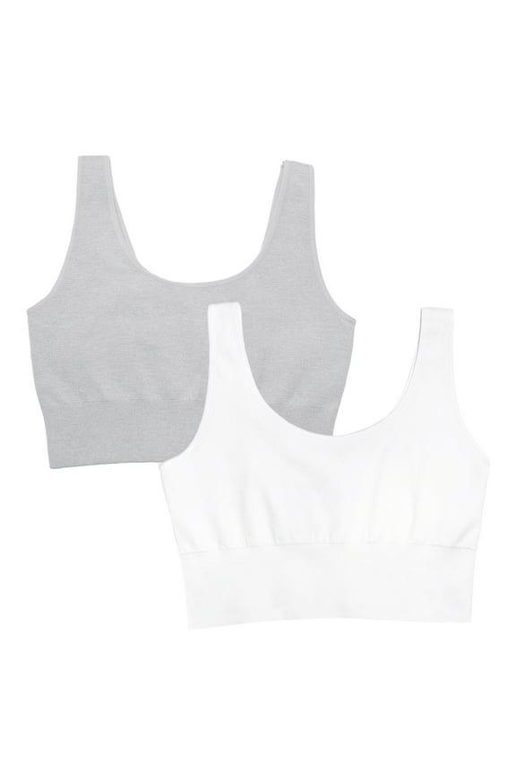 Women's Seamless Comfy Longline Back Smoothing Bra, 2-Pack, Style FT989, Sizes S to 4X