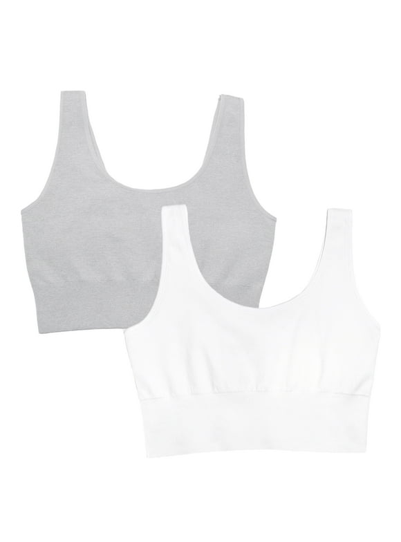 Women's Seamless Comfy Longline Back Smoothing Bra, 2-Pack, Style FT989, Sizes S to 4X