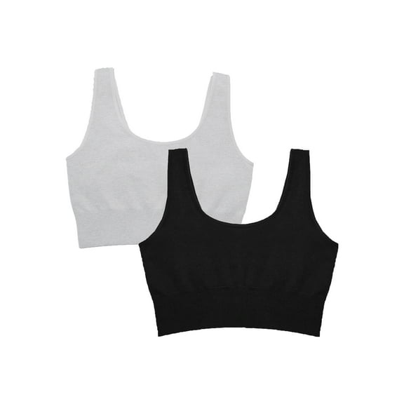 Fruit of the Loom Women's Seamless Comfy Longline Back Smoothing Bra, 2-Pack, Style FT989, Sizes S to 4X