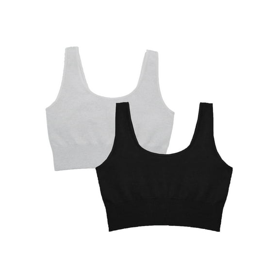 Fruit of the Loom Women's Seamless Comfy Longline Back Smoothing Bra, 2-Pack, Style FT989, Sizes S to 4X