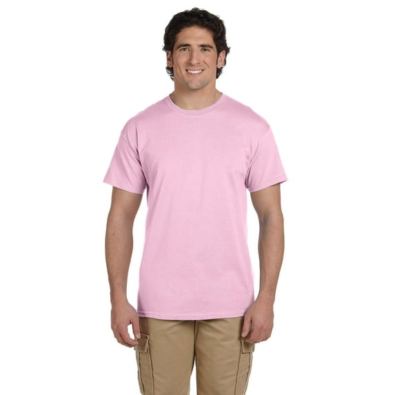 Fruit of the Loom 3931 HD Cotton 100% Cotton T-Shirt, Classic Pink, XL, Pack Of 6, Mens T-Shirts