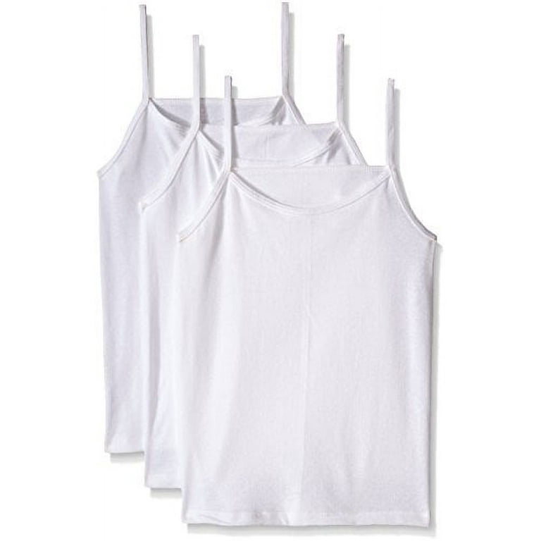 Fruit of the Loom 3Pack Girls White Cami Camisoles Undershirts Tank Tops M