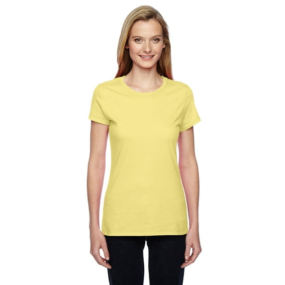 Fruit of the Loom 4.7 oz. 100% Sofspun Cotton Jersey Junior Crew T-Shirt (SSFJR) Lemon Ice, M