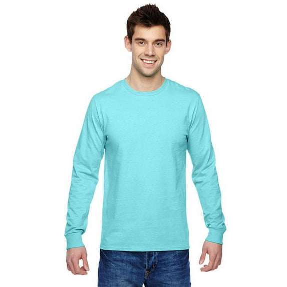 Fruit of the Loom Mens Sofspun Long Sleeve T-Shirt SFLR, S, Scuba Blue