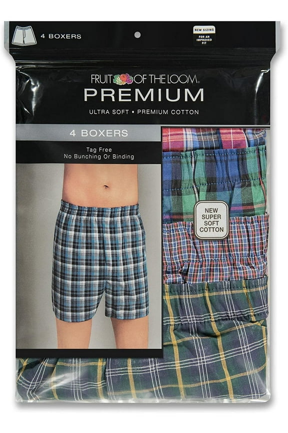 Men's Premium Woven Boxer 4 Pack