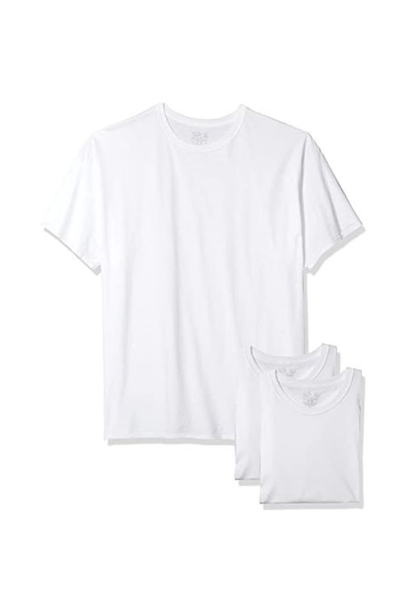 Men's Crew T-Shirt White Large, 4 Pack