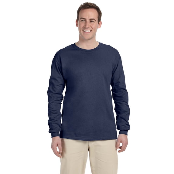 Fruit of the Loom 4930 HD Cotton 100% Cotton Long Sleeve T-Shirt, DENIM, XL, Pack Of 2, Mens Workout Shirts