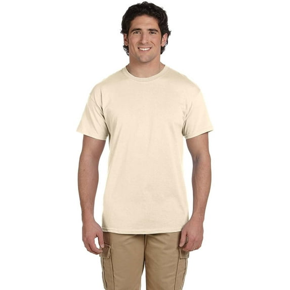 Fruit of the Loom 5 oz, 100% Heavy Cotton HD T-Shirt, Large, Natural