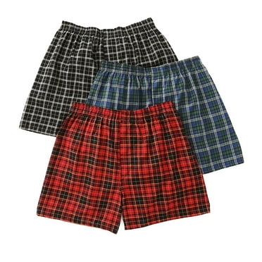 Fruit of the Loom 590 3 Pack Men's Woven Boxers,Assorted Tartan Plaid,Medium