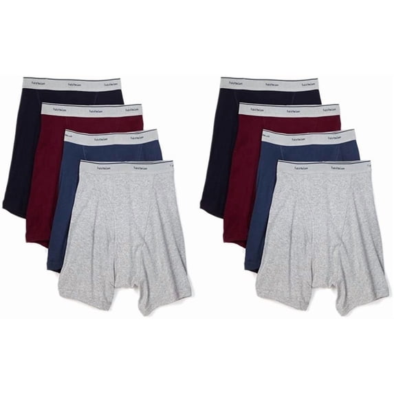 Fruit of the Loom 8-Pack Boys Assorted Boxer Briefs Underwear Fashion Waistband, X-Large, Assorted