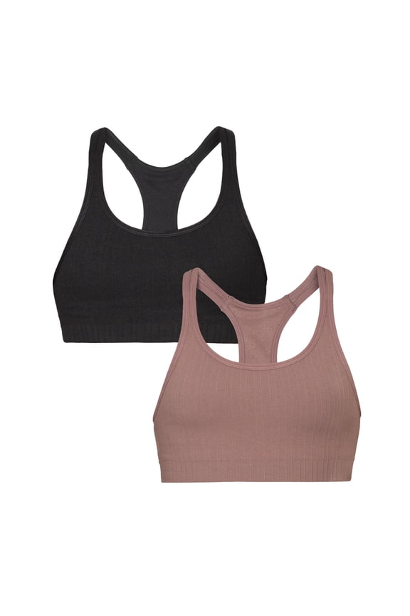 : A Fresh Collection So Sporty 2-Pack Women's Seamless Racerback Croptop Bras