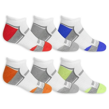 Fruit of the Loom Active Low-Cut Socks for Boys, White, Sizes 9-2.5 (12-Pack)