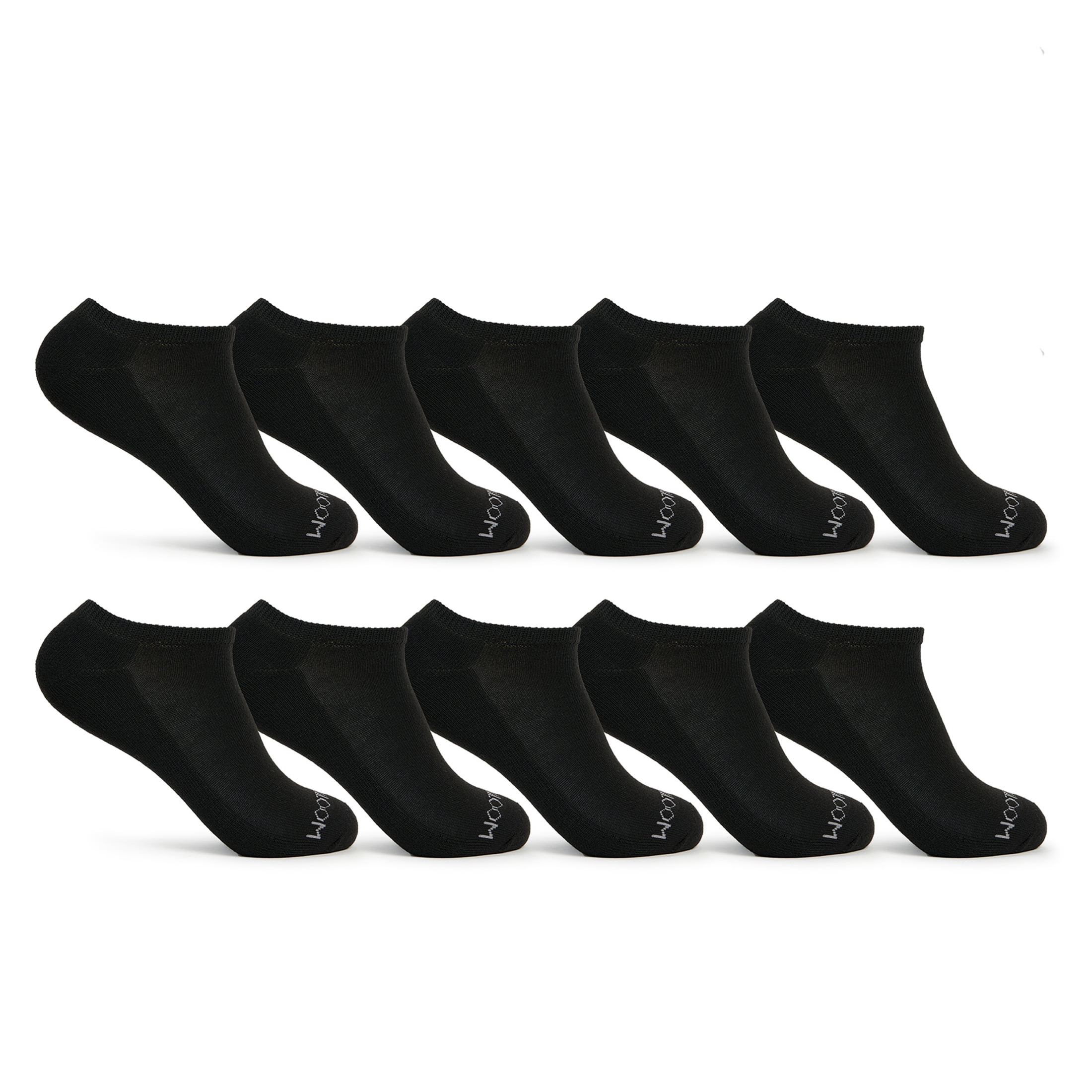 Fruit of the Loom, Active Socks for Women, 8-12, Black 10-pack