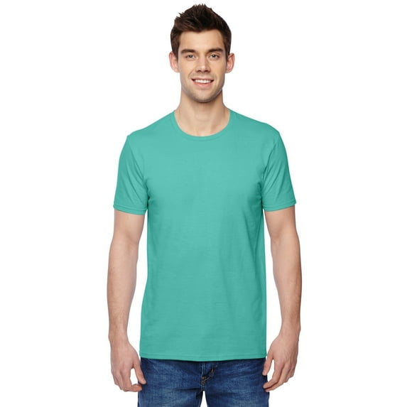 Fruit of the Loom Adult 4.7 oz. Sofspun Jersey Crew T-Shirt-Cool Mint-XL Pack of 4
