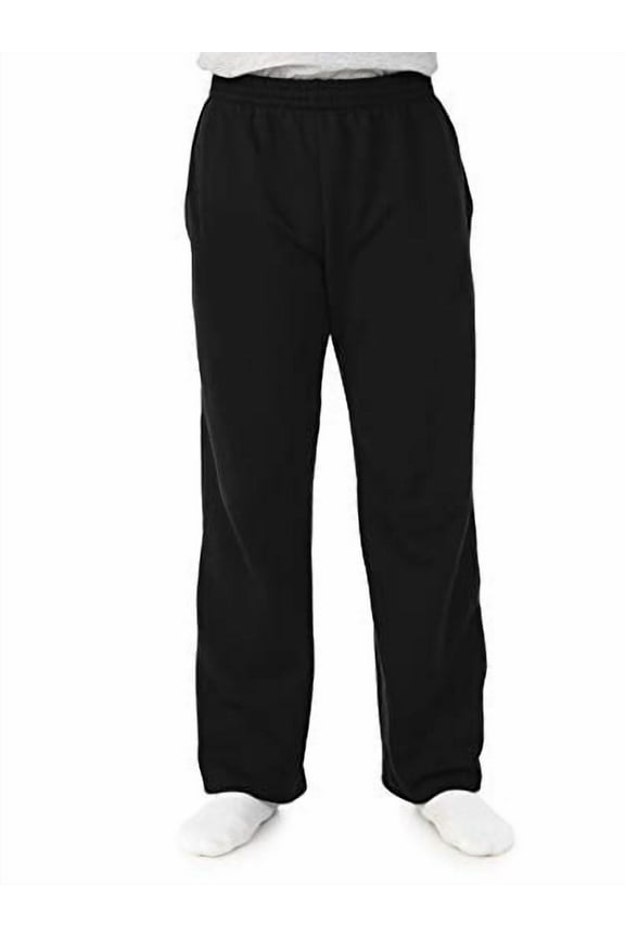 Adult 7.2 oz. SofSpun Open-Bottom Pocket Sweatpants - SF74R,Black, M