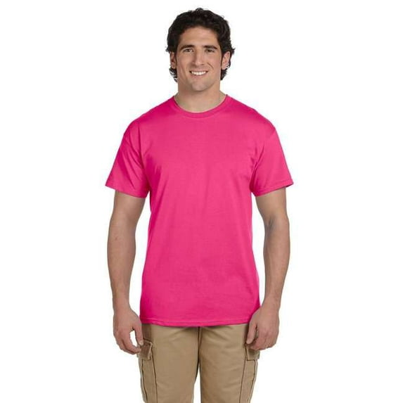 Fruit of the Loom Adult Unisex Short Sleeve Cyber Pink Cotton T-Shirts, Multi Pack, S - 3 Pack