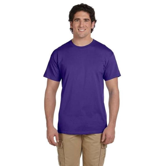Fruit of the Loom Adult Unisex Short Sleeve Deep Purple Cotton T-Shirts, Multi Pack, 3XL - 3 Pack