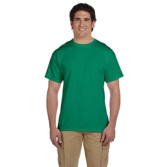 Fruit of the Loom Adult Unisex Short Sleeve Retro Hth Green Cotton T-Shirts, Multi Pack, S - 3 Pack