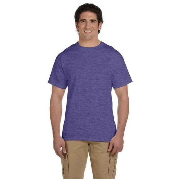 Fruit of the Loom Adult Unisex Short Sleeve Retro Hth Purp Cotton T-Shirts, Multi Pack, S - 3 Pack