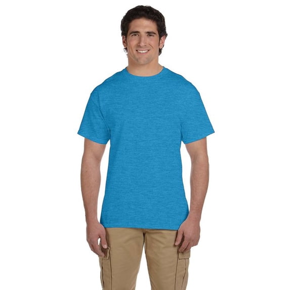 Fruit of the Loom Adult Unisex Short Sleeve Turquoise Hthr Cotton T-Shirts, Multi Pack, S - 3 Pack