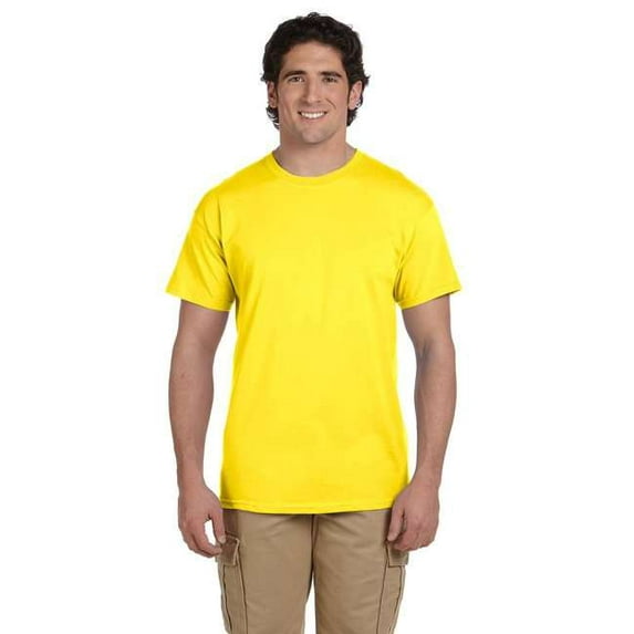 Fruit of the Loom Adult Unisex Short Sleeve Yellow Cotton T-Shirts, Multi Pack, M - 3 Pack