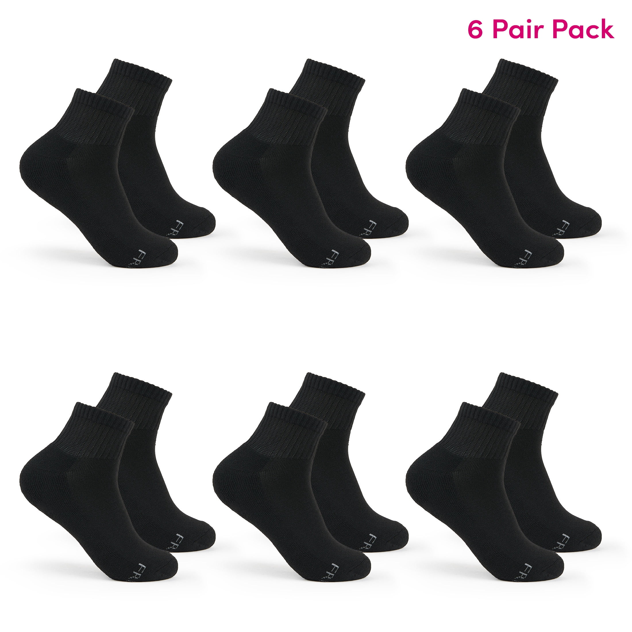 Fruit of the Loom All Day Comfort Women's Socks, Sizes 4-12, 6-Pack