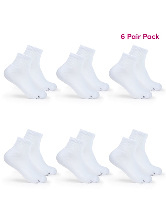 All Day Comfort Women's Socks, Sizes 4-12, 6-Pack
