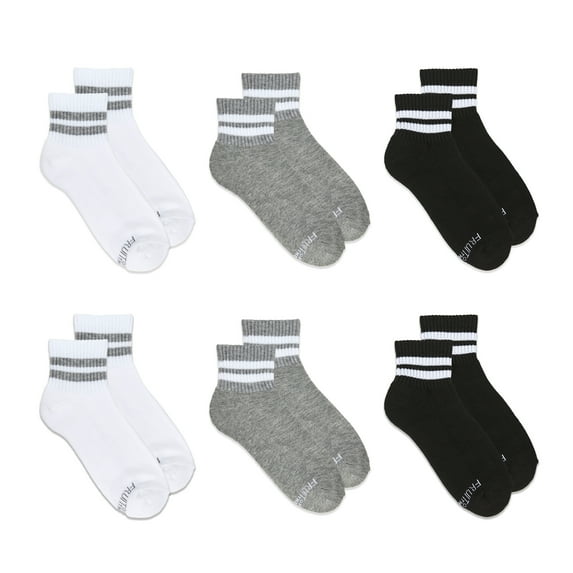 Fruit of the Loom All Day Comfort Ankle sock for Women, Gray Assorted, sizes 4-10 (6-pack)