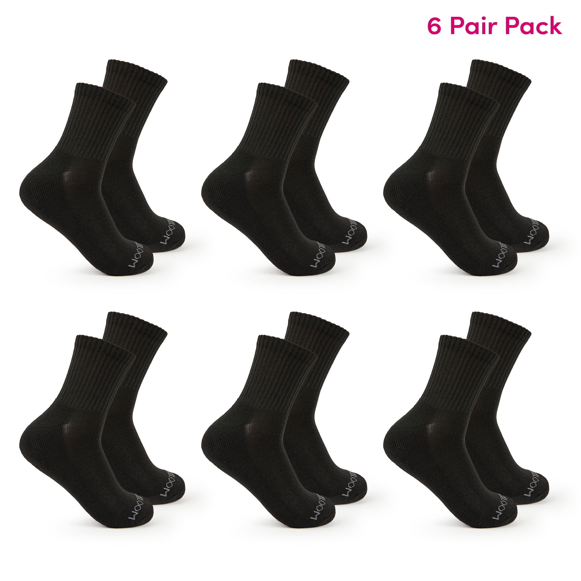 Fruit of the Loom All Day Comfort Women's Socks, Sizes 4-12, 6-Pack