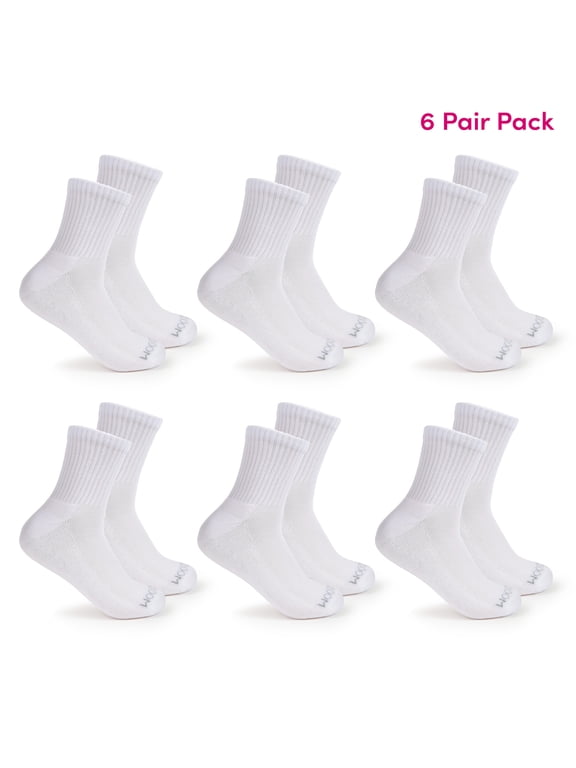 All Day Comfort Women's Socks, Sizes 4-12, 6-Pack