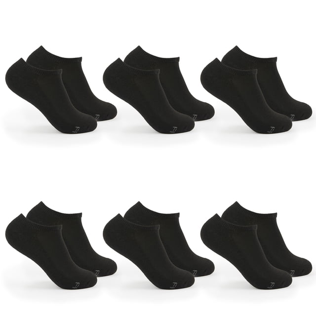 Fruit of the Loom All Day Comfort No-Show Socks for Women, Black, Sizes ...