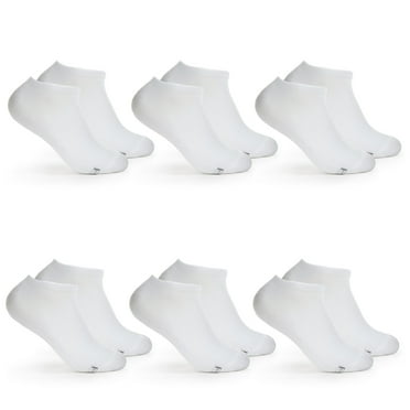 Fruit of the Loom All Day Comfort No-Show Socks for Women, White, Sizes 4-10 (6-Pack)