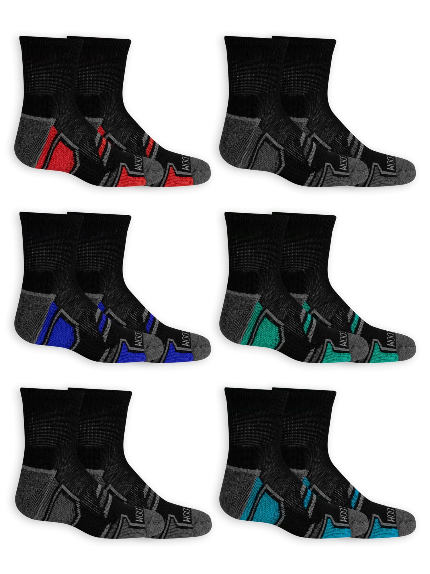 Fruit of the Loom Ankle Durable Super Soft Printed Socks (Big Boys or ...