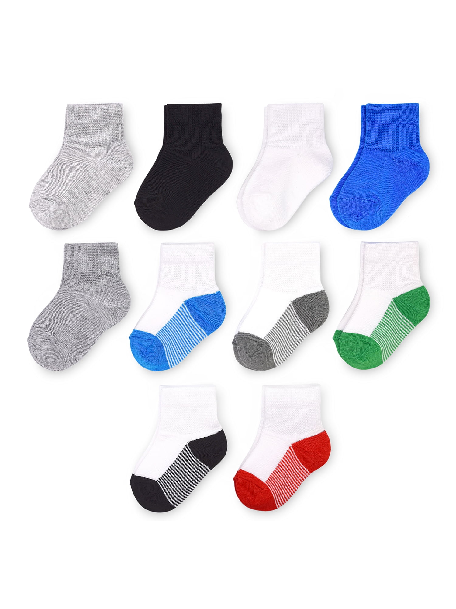 Fruit of the Loom Ankle Sock, 10 Pack (Baby Boys)