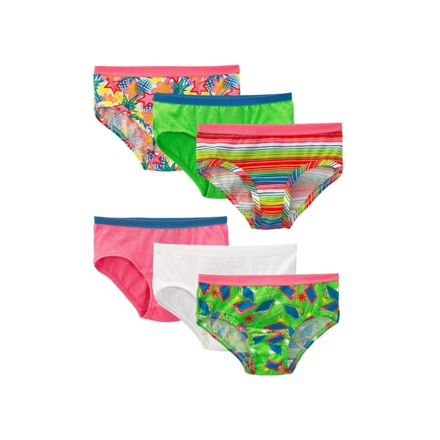 Fruit of the Loom Assorted Cotton Low Rise Briefs, 6 Pack (Little Girls ...