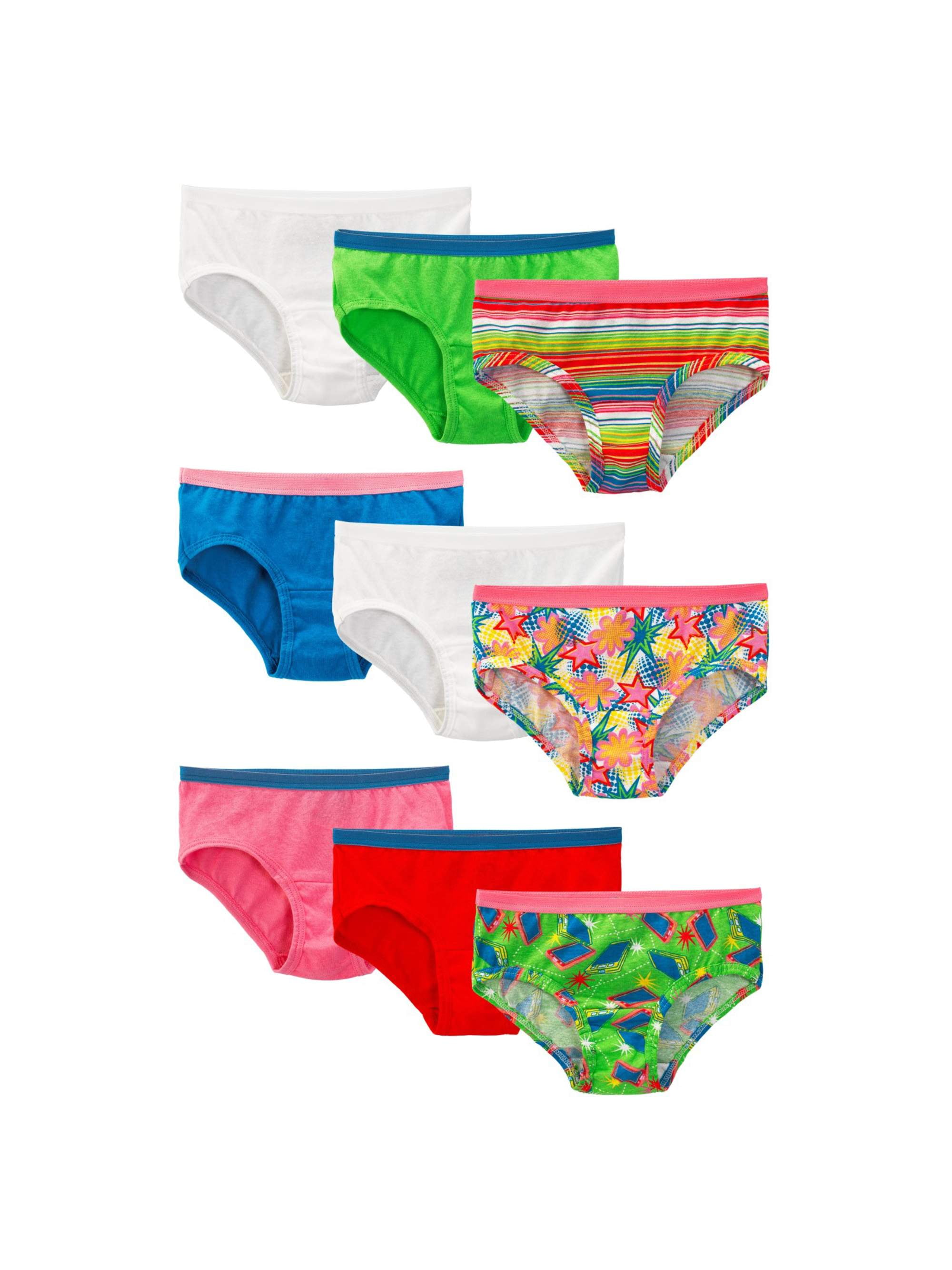 Fruit of the Loom Assorted Low Rise Brief, 9 Pack (Little Girls & Big ...