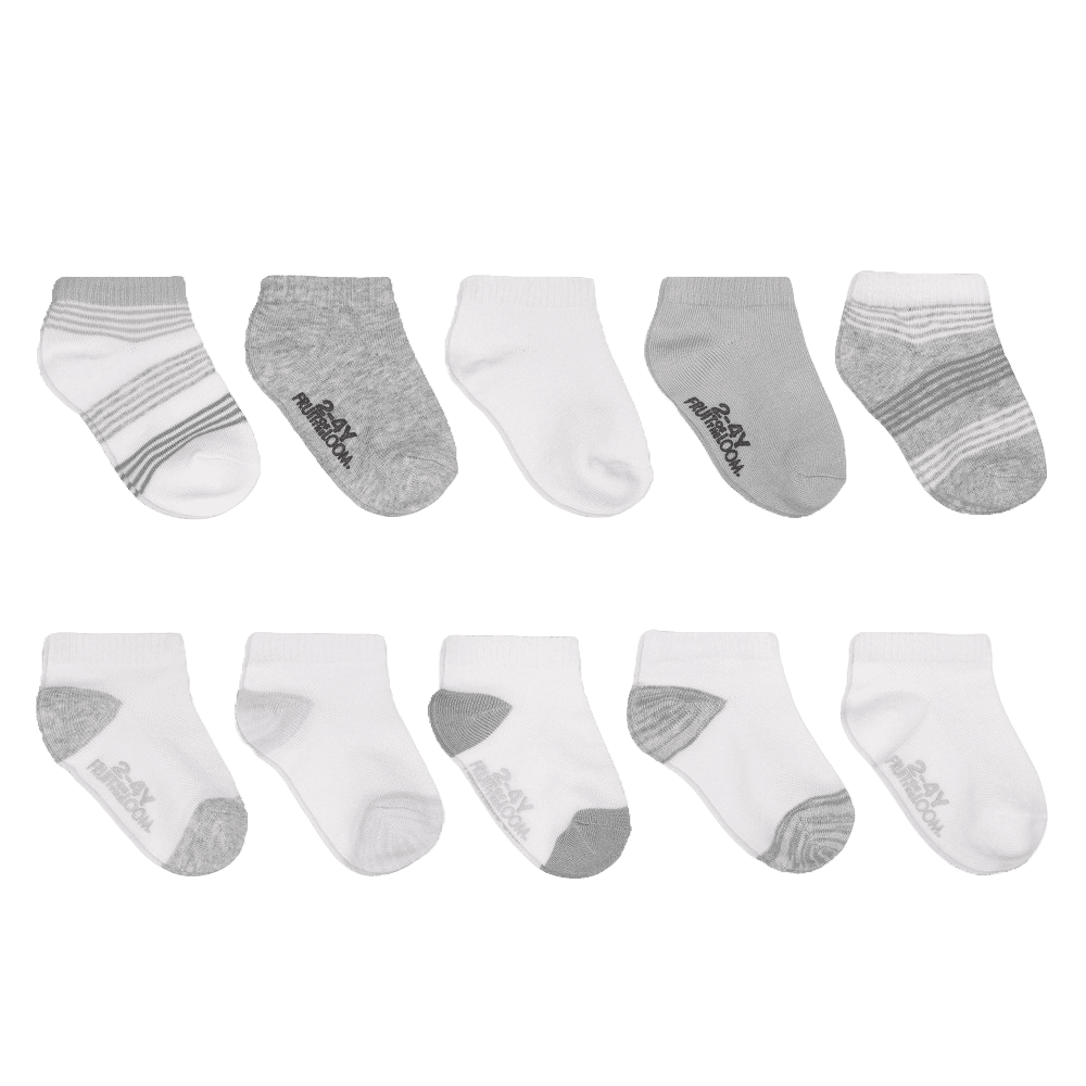 Fruit of the Loom Baby Girls' 10pk Low Cut Socks - 6-12M, White ...