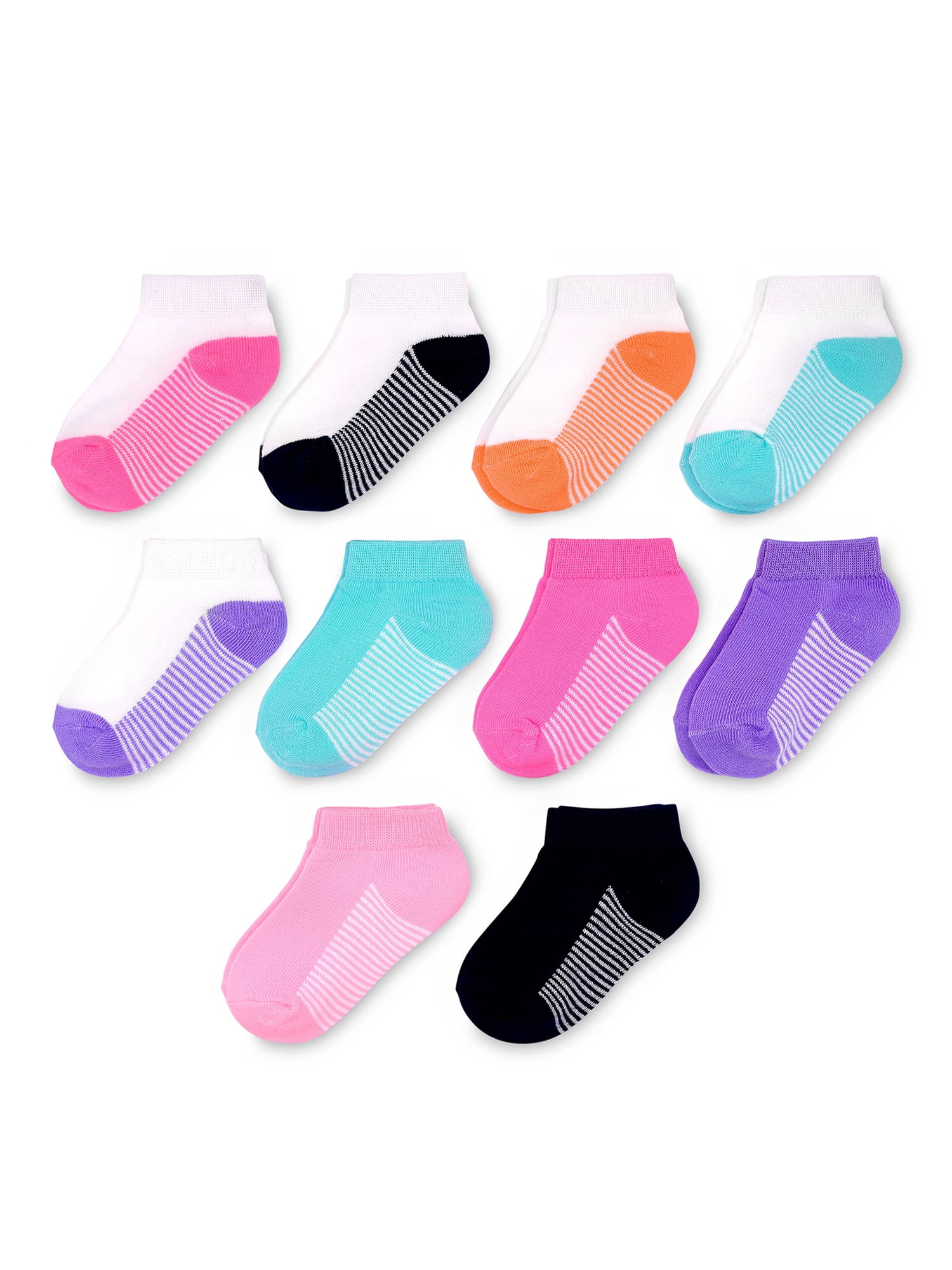 Fruit of the Loom Baby & Toddler Girls Low Cut Sock, 10 Pack (6M-5T ...