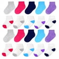 thumbnail image 1 of Fruit of the Loom Baby and Toddler Girl Ankle Socks, 20-Pack, Size 6M-5T, 1 of 5